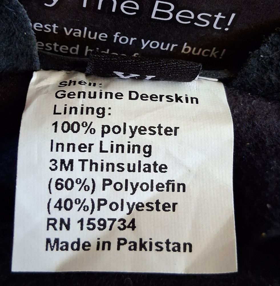 Genuine Deerskin Leather Gloves XL - Picture 10 of 11